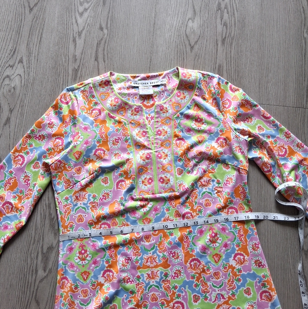Gretchen Scott Designs Multicolor Floral Tunic - Pink, Orange, Green, Blue - Picture 11 of 14